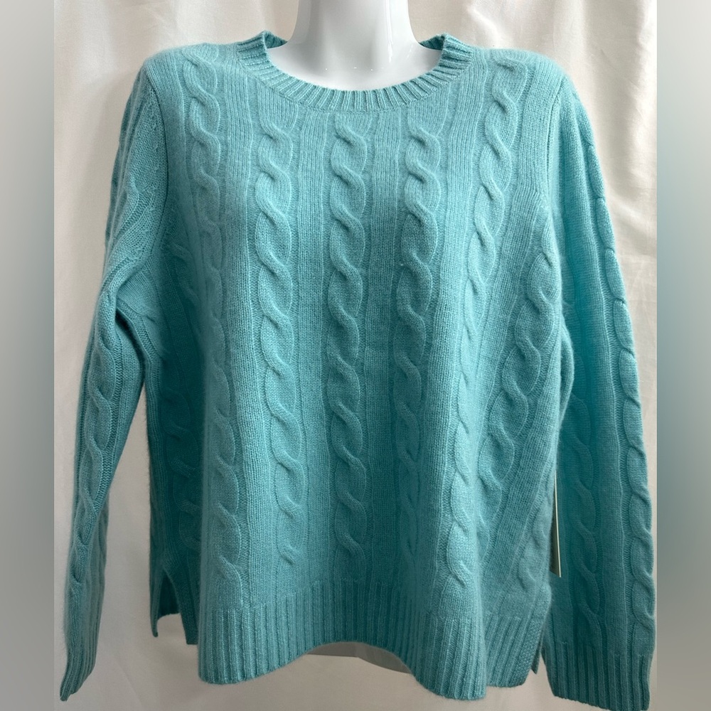 Joie cashmere Cable Knit Sweater - Soft Blue